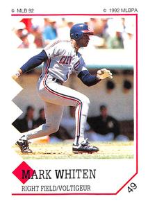 1992 Panini Stickers (Canadian) #49 Mark Whiten Front