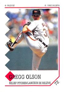 1992 Panini Stickers (Canadian) #72 Gregg Olson Front