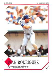 1992 Panini Stickers (Canadian) #74 Ivan Rodriguez Front