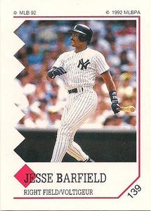 1992 Panini Stickers (Canadian) #139 Jesse Barfield Front