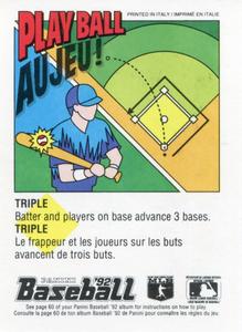 1992 Panini Stickers (Canadian) #176 Felix Jose Back