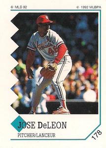 1992 Panini Stickers (Canadian) #178 Jose DeLeon Front
