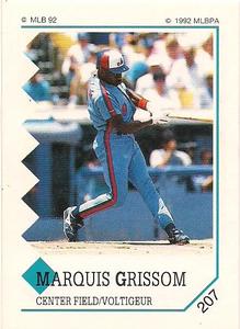 1992 Panini Stickers (Canadian) #207 Marquis Grissom Front