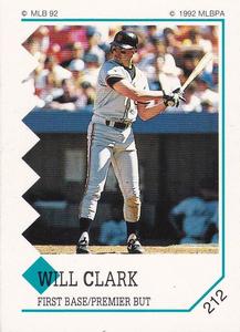 1992 Panini Stickers (Canadian) #212 Will Clark Front