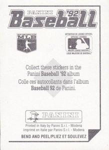 1992 Panini Stickers (Canadian) #281 Will Clark Back