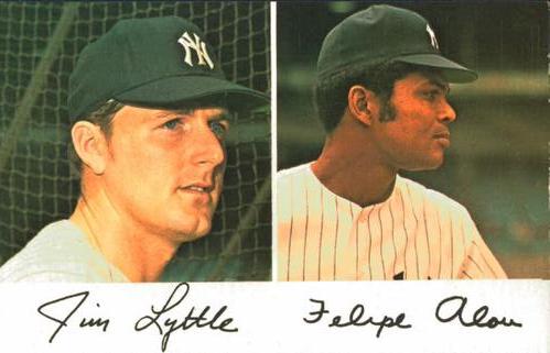 1971 New York Yankees Clinic Day Postcards #NNO Jim Lyttle / Felipe Alou Front