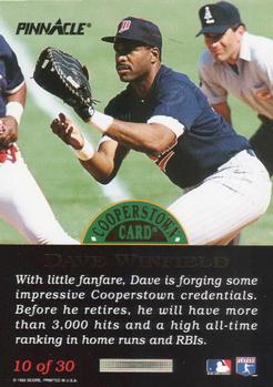 1993 Pinnacle Cooperstown #10 Dave Winfield Back