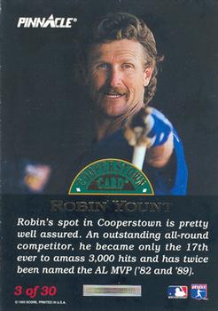 1993 Pinnacle Cooperstown #3 Robin Yount Back