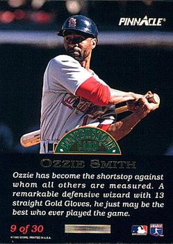 1993 Pinnacle Cooperstown #9 Ozzie Smith Back