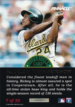 1993 Pinnacle Cooperstown - Dufex #7 Rickey Henderson Back