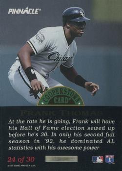 1993 Pinnacle Cooperstown - Dufex #24 Frank Thomas Back