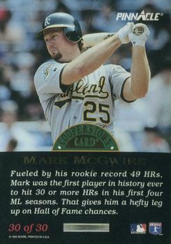 1993 Pinnacle Cooperstown - Dufex #30 Mark McGwire Back