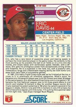 1988 Score - Glossy #10 Eric Davis Back
