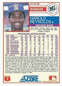 1988 Score - Glossy #277 Harold Reynolds Back