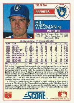 1988 Score - Glossy #296 Bill Wegman Back