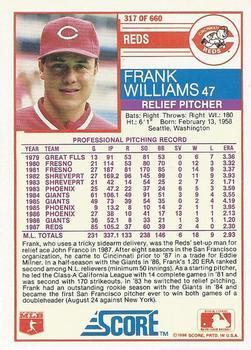 1988 Score - Glossy #317 Frank Williams Back