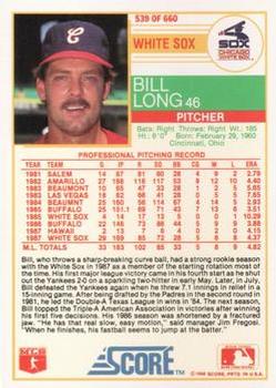 1988 Score - Glossy #539 Bill Long Back