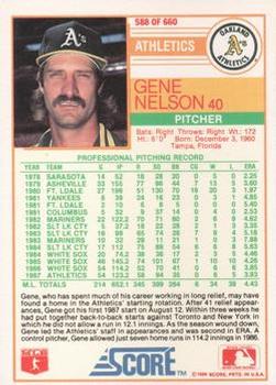 1988 Score - Glossy #588 Gene Nelson Back