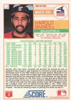 1988 Score - Glossy #590 Harold Baines Back