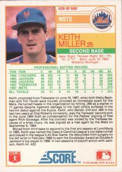 1988 Score - Glossy #639 Keith Miller Back