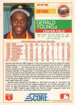 1988 Score - Glossy #442 Gerald Young Back
