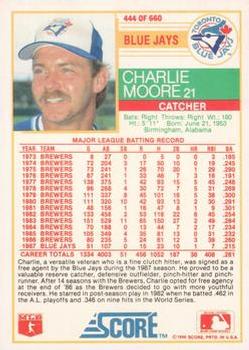 1988 Score - Glossy #444 Charlie Moore Back