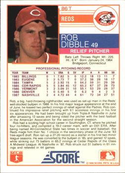 1988 Score Rookie & Traded - Glossy #86T Rob Dibble Back