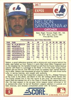 1988 Score Rookie & Traded - Glossy #96T Nelson Santovenia Back