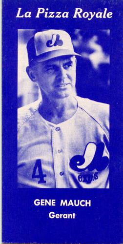 1970 La Pizza Royale Montreal Expos Blue #NNO Gene Mauch Front