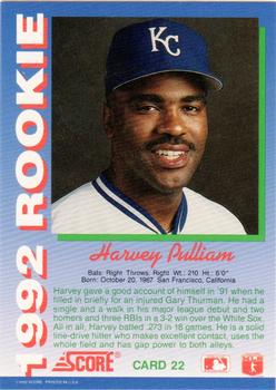 1992 Score Rookies #22 Harvey Pulliam Back