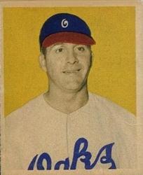 1949 Bowman PCL #25 Leslie Scarsella Front