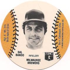 1978 Wiffle Ball Discs #NNO Sal Bando Front
