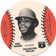 1978 Wiffle Ball Discs #NNO Bake McBride Front
