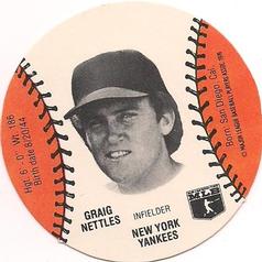 1978 Wiffle Ball Discs #NNO Graig Nettles Front