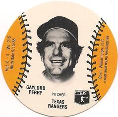 1978 Wiffle Ball Discs #NNO Gaylord Perry Front