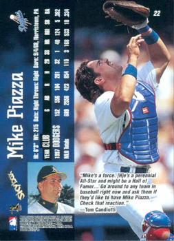 1998 SkyBox Dugout Axcess #22 Mike Piazza Back