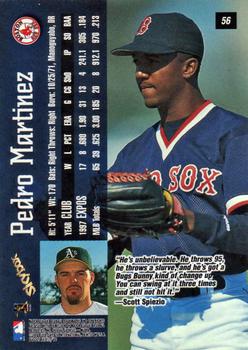 1998 SkyBox Dugout Axcess #56 Pedro Martinez Back