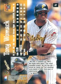 1998 SkyBox Dugout Axcess #37 Tony Womack Back