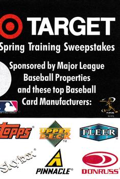 1998 SkyBox Dugout Axcess #NNO Target Spring Training Sweepstakes Back