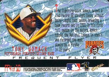 1998 SkyBox Dugout Axcess - Frequent Flyers #FF4 Tony Womack Back