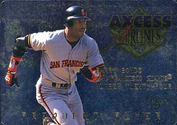 1998 SkyBox Dugout Axcess - Frequent Flyers #FF7 Barry Bonds Front