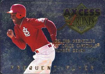 1998 SkyBox Dugout Axcess - Frequent Flyers #FF9 Delino DeShields Front
