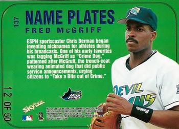 1998 SkyBox Dugout Axcess - Inside Axcess #137 Fred McGriff Back