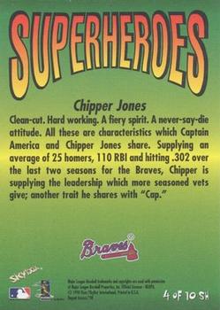 1998 SkyBox Dugout Axcess - SuperHeroes #4SH Chipper Jones / Captain America Back