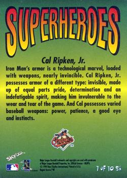 1998 SkyBox Dugout Axcess - SuperHeroes #7SH Cal Ripken Jr. / Iron Man Back
