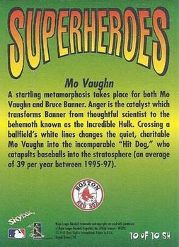 1998 SkyBox Dugout Axcess - SuperHeroes #10SH Mo Vaughn / Hulk Back