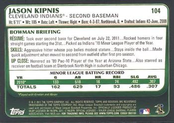 2011 Bowman Draft Picks & Prospects #104 Jason Kipnis Back