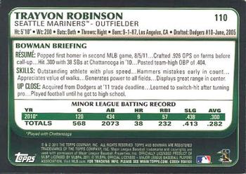 2011 Bowman Draft Picks & Prospects #110 Trayvon Robinson Back