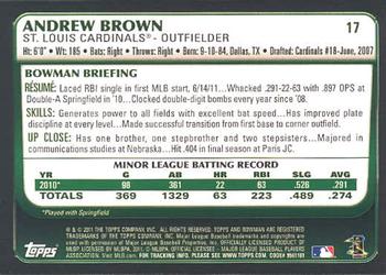 2011 Bowman Draft Picks & Prospects #17 Andrew Brown Back