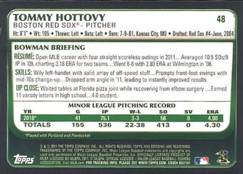 2011 Bowman Draft Picks & Prospects #48 Tommy Hottovy Back